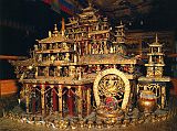 Tibet Lhasa 04 07 Potala Kalachakra 3-D Mandala The Chapel of Kalachakra has a stunning gilt-copper three-dimensional mandala, 6.2m in diameter, and finely detailed with over 170 statues.